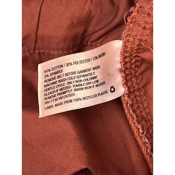 A New Day Rust Red Belted High Rise Straight Jeans Size 6 Fall Casual - Picture 4 of 7